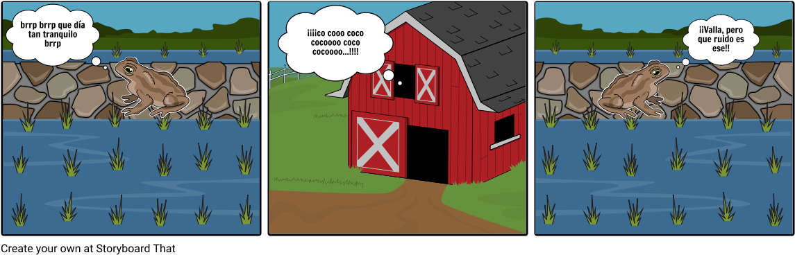 La Rana Y Y La Gallina - Cartoon Clipart (1164x385), Png Download