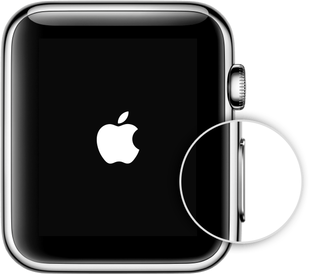 Side Button - Apple Watch Stuck Logo Clipart (610x700), Png Download