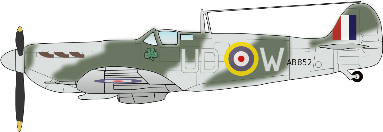 Supermarine Spitfire Finucane - North American P-51 Mustang Clipart (1280x598), Png Download