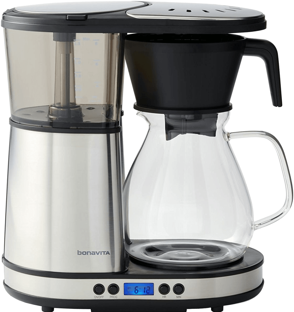 Bonavita Glass Programable 8-cup Coffee Maker W/ Hot - Bonavita Coffee Maker Glass Clipart (1194x1194), Png Download