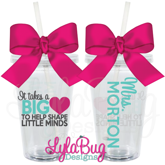 It Takes A Big Heart To Help Shape Little Minds Personalized - Gift Wrapping Clipart (900x900), Png Download