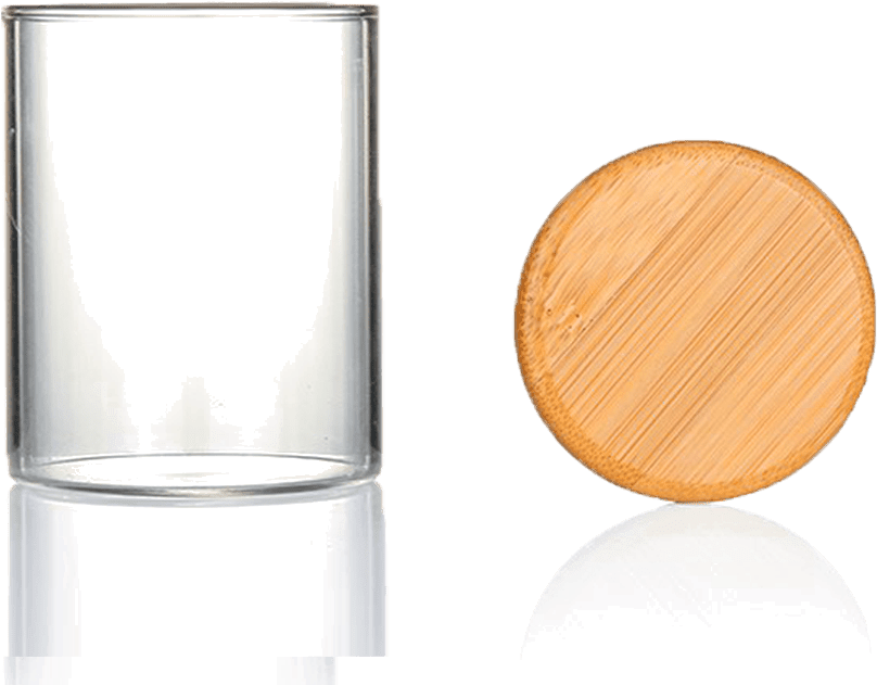 Premium Glass Jar Bamboo Cap - Makeup Mirror Clipart (808x631), Png Download