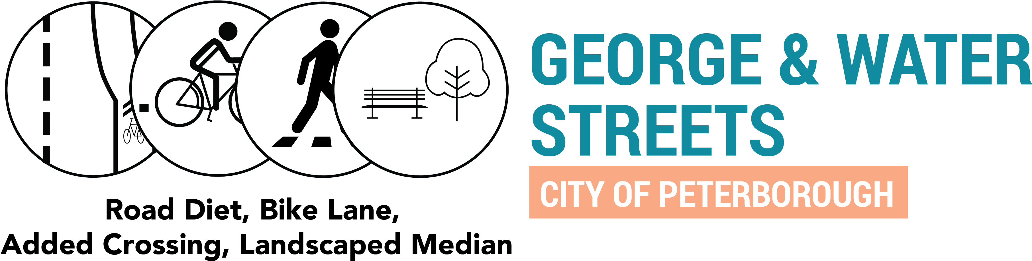 George Street And Water Street In Peterborough Are - Graphic Design Clipart (4314x1435), Png Download