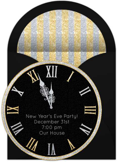 Midnight Clock Online Invitation - Emblem Clipart (650x650), Png Download