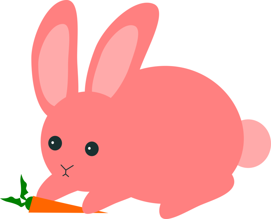Hare Easter Bunny Domestic Rabbit - Pink Bunny Clip Art - Png Download (928x750), Png Download