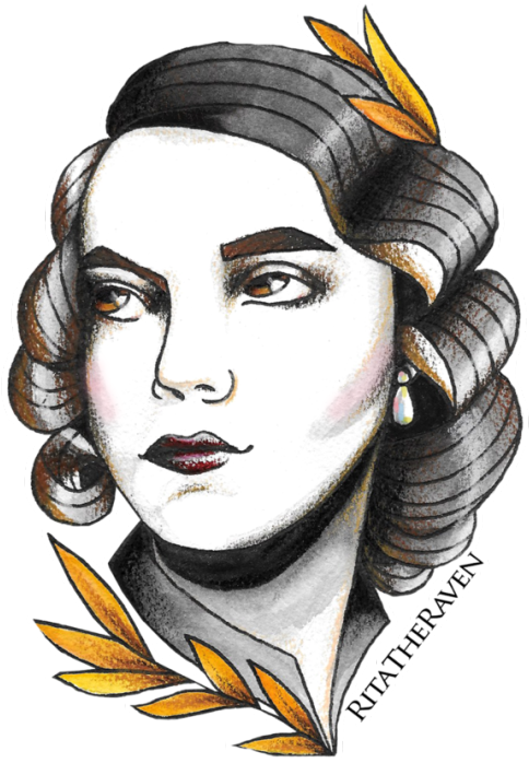 Did This Girl Head From A Portrait Of Lillian Gish - Illustration Clipart (540x730), Png Download