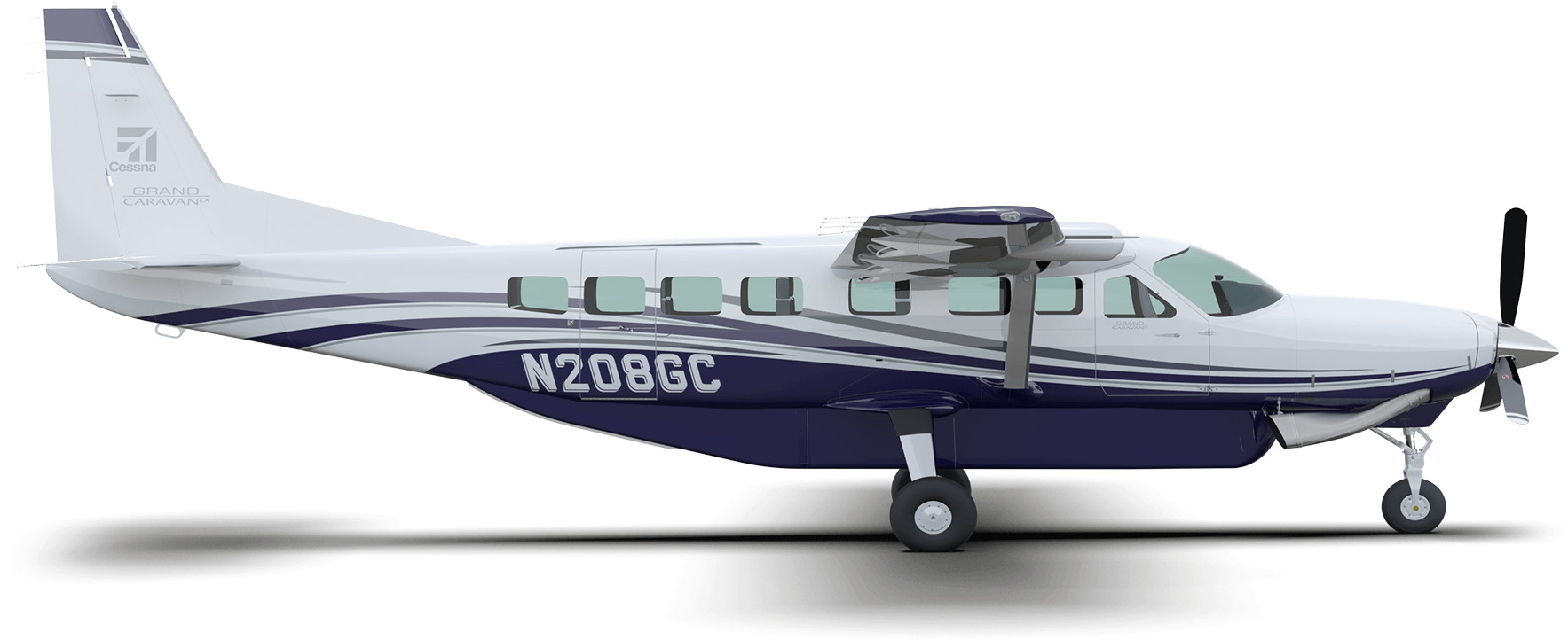 Cessna Grand Caravan - Learjet 35 Clipart (1767x722), Png Download