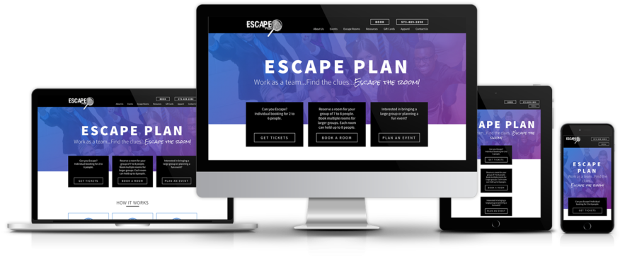 Beautiful, Custom Websites That Excite Your Customers - Escape Room Website Design Clipart (1024x431), Png Download
