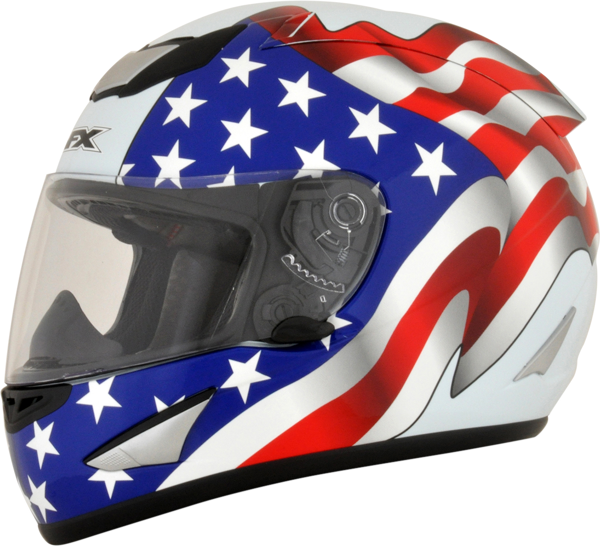 Afx Fx95 Medium White American Flag Motorcycle Riding - American Flag Racing Helmet Clipart (1188x1082), Png Download
