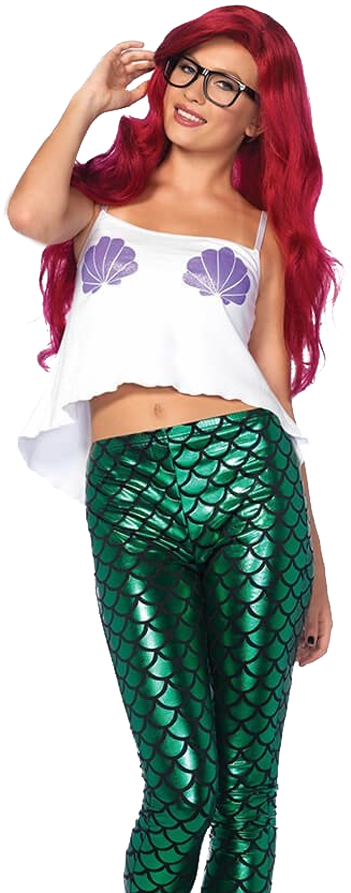 Mermaid Leggings For Women - Little Mermaid Costume Idea Clipart (1065x894), Png Download