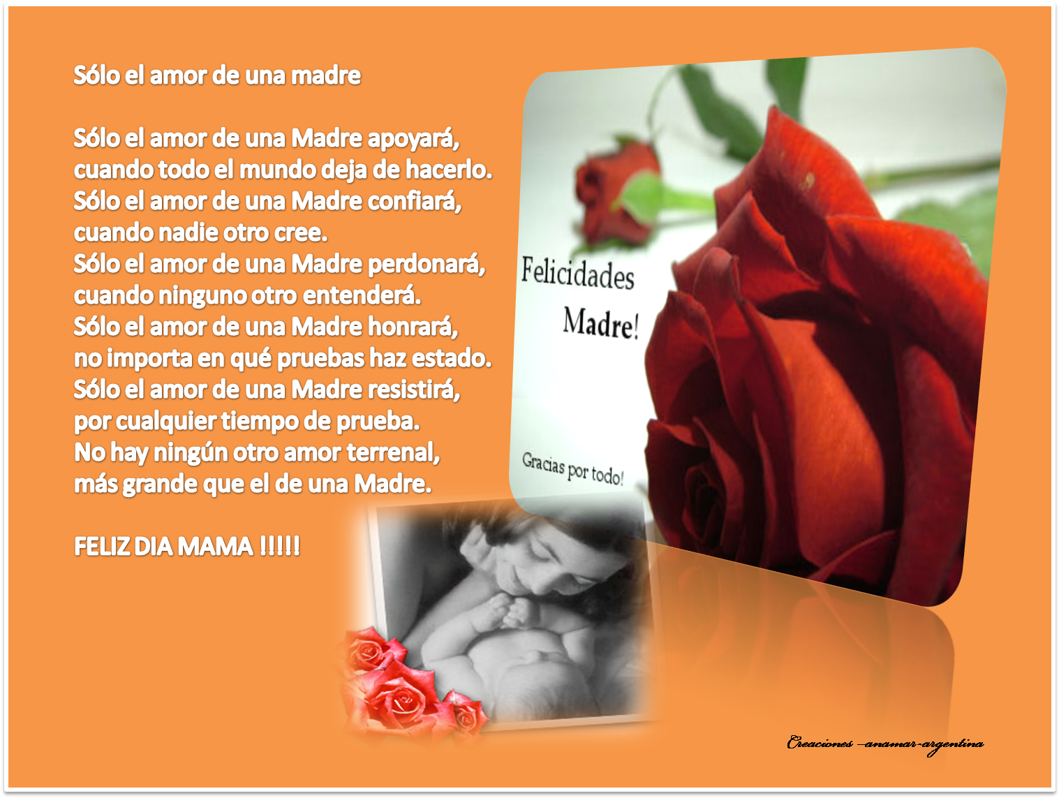 Solo El Amor De Una Madre Creaciones Anamar Argentina - Mama Clipart (1522x1610), Png Download