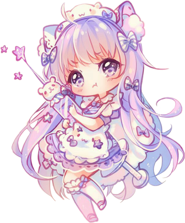 #freetoedit #chibi #cute #kawaii #girl #flower #dress - Kawaii Chibi Hyanna Natsu Clipart (626x754), Png Download