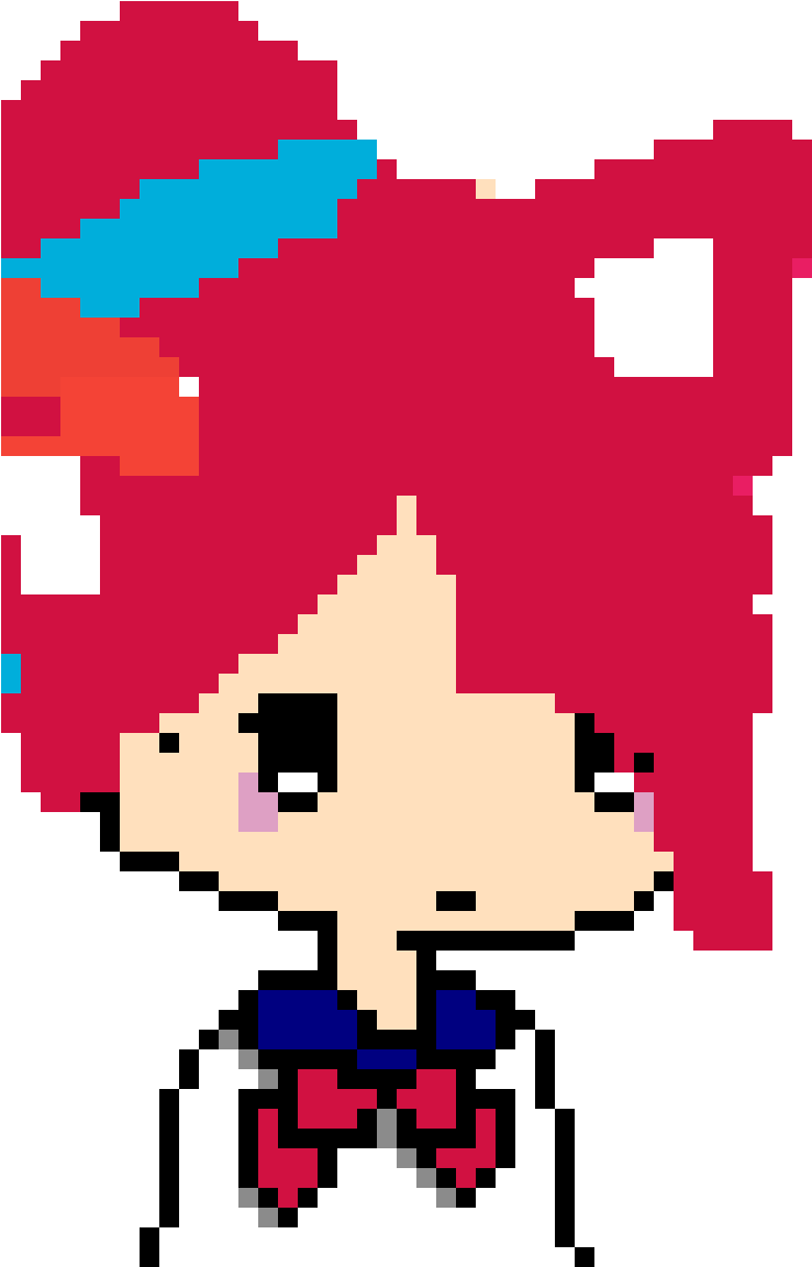 Pixel Art , Png Download - Anime Base Mask Girl Clipart (739x1153), Png Download