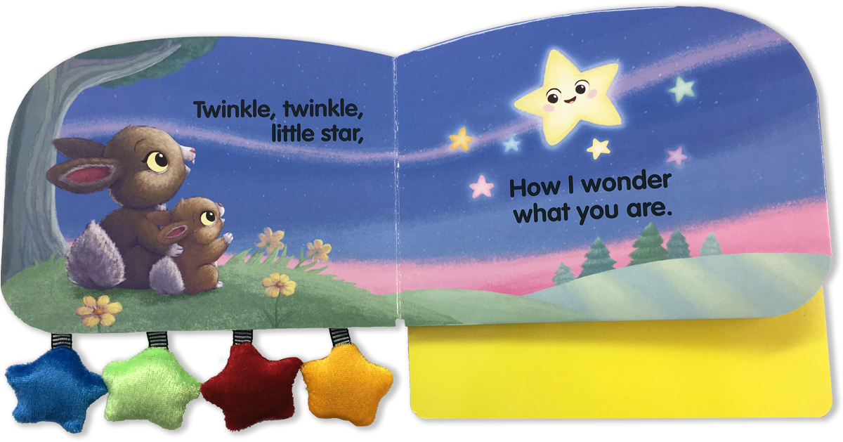 Jiggle & Discover Twinkle, Twinkle, Little Star Board - Cartoon Clipart (1200x637), Png Download