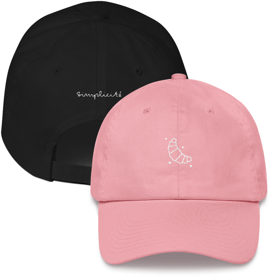 Croissant Embroidered Hats Designed By Szani Lee ♡ - Baseball Cap Clipart (1000x1000), Png Download