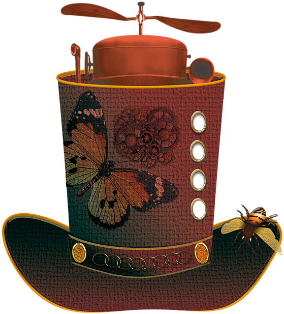 Steampunk Hat Vintage Old - Cylinder Clipart (640x720), Png Download