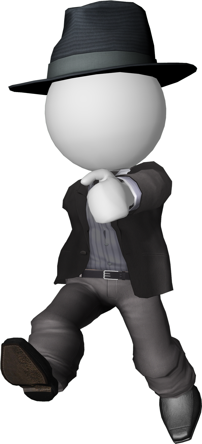 3d White Man Png , Png Download - Cartoon Clipart (670x1475), Png Download