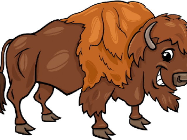 Yak Clipart Female Buffalo - Cartoon Bison - Png Download (640x480), Png Download