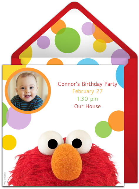 Elmo 2nd Birthday Party Invitations Clipart (650x650), Png Download