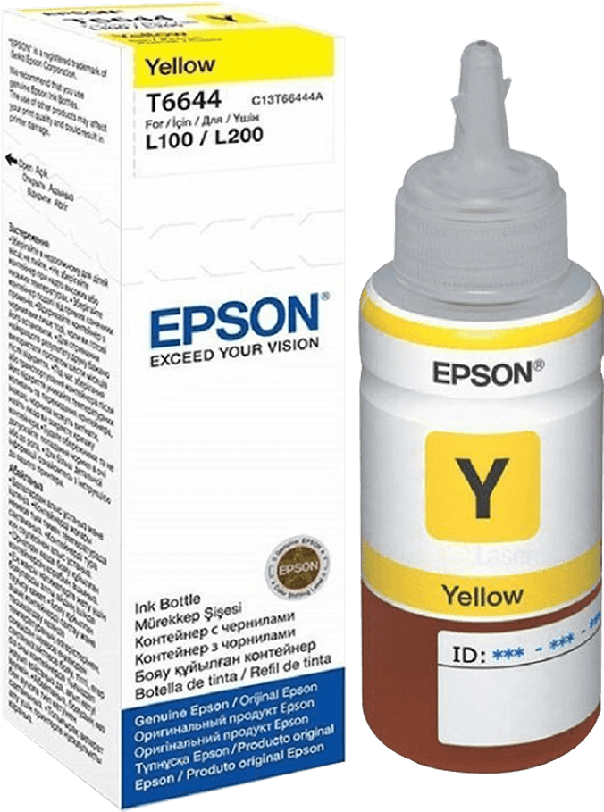 Epson T664400 Yellow Ink - Epson L365 Ink Refill Clipart (1200x1200), Png Download