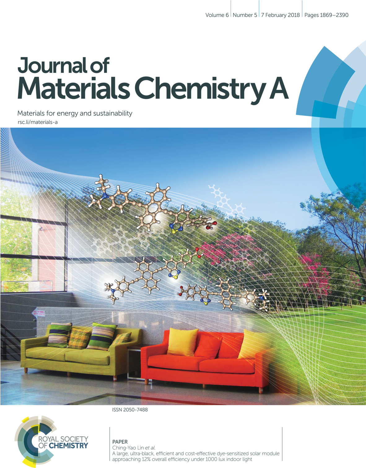 Dye Sensitized Solar Cell Research Conducted By National - Journal Of Material Chemistry C Cover Clipart (1181x1547), Png Download