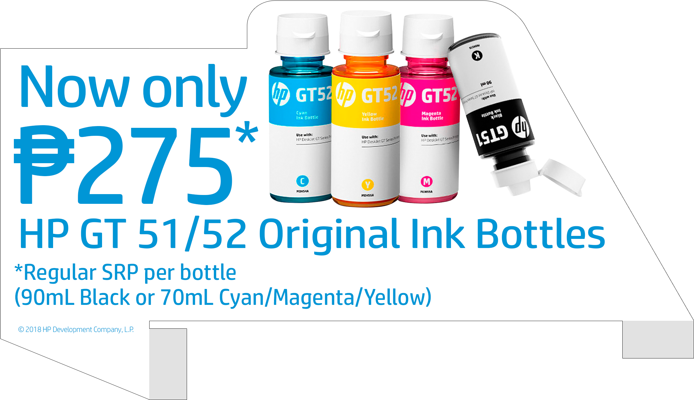 Buy Hp Gt51/52 Original Ink Bottles - Graphic Design Clipart (2690x1551), Png Download