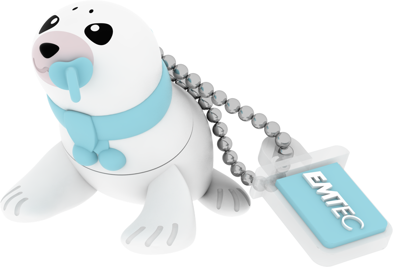 Animalitos Family Baby Seal 3/4 Closed - Clé Usb Phoque Clipart (800x544), Png Download