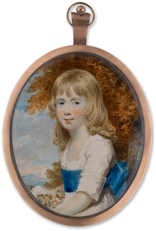 Portrait Miniature Of A Young Girl, Wearing White Dress, - Locket Clipart (800x800), Png Download