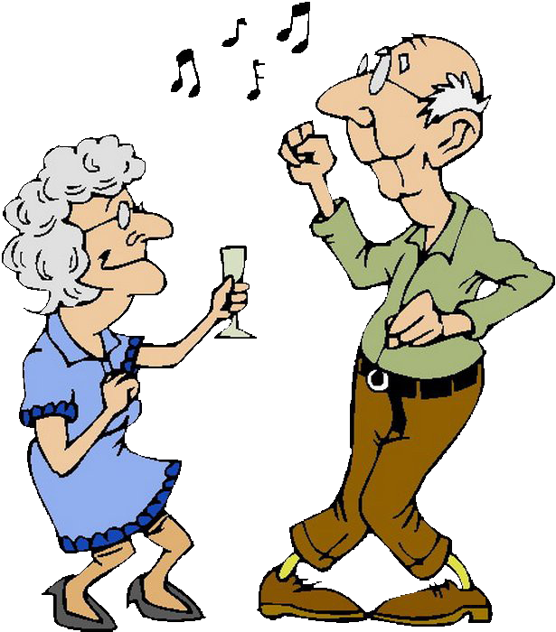 Birthday Old Couples - Old Married Couple Cartoon Clipart (615x700), Png Download