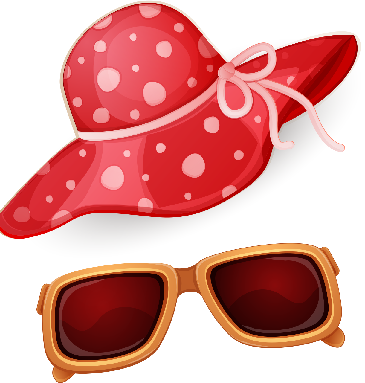 Beach Goggles Sunglasses Seaside Icon Hd Image Free - Beach Hat And Glasses Png Clipart (1247x1559), Png Download