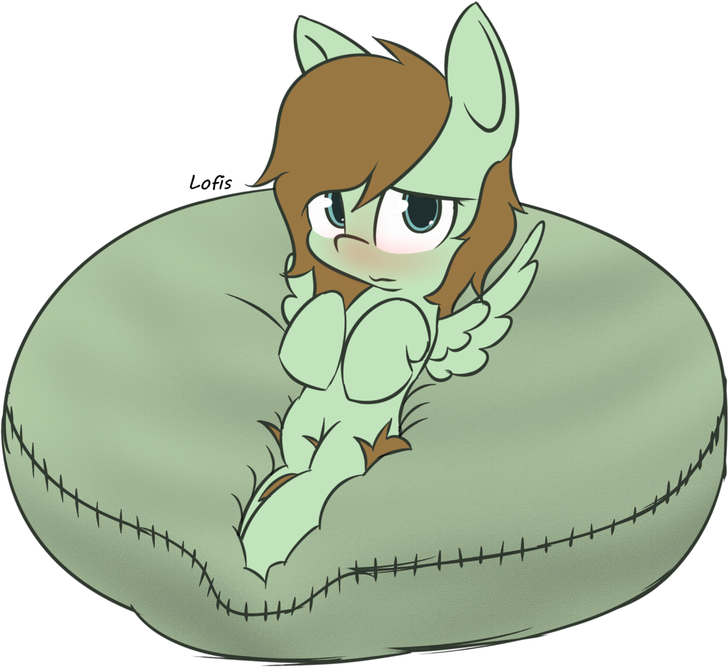 Lofis, Beanbag Chair, Blushing, Embarrassed, Female, - Cartoon Clipart (1061x1024), Png Download