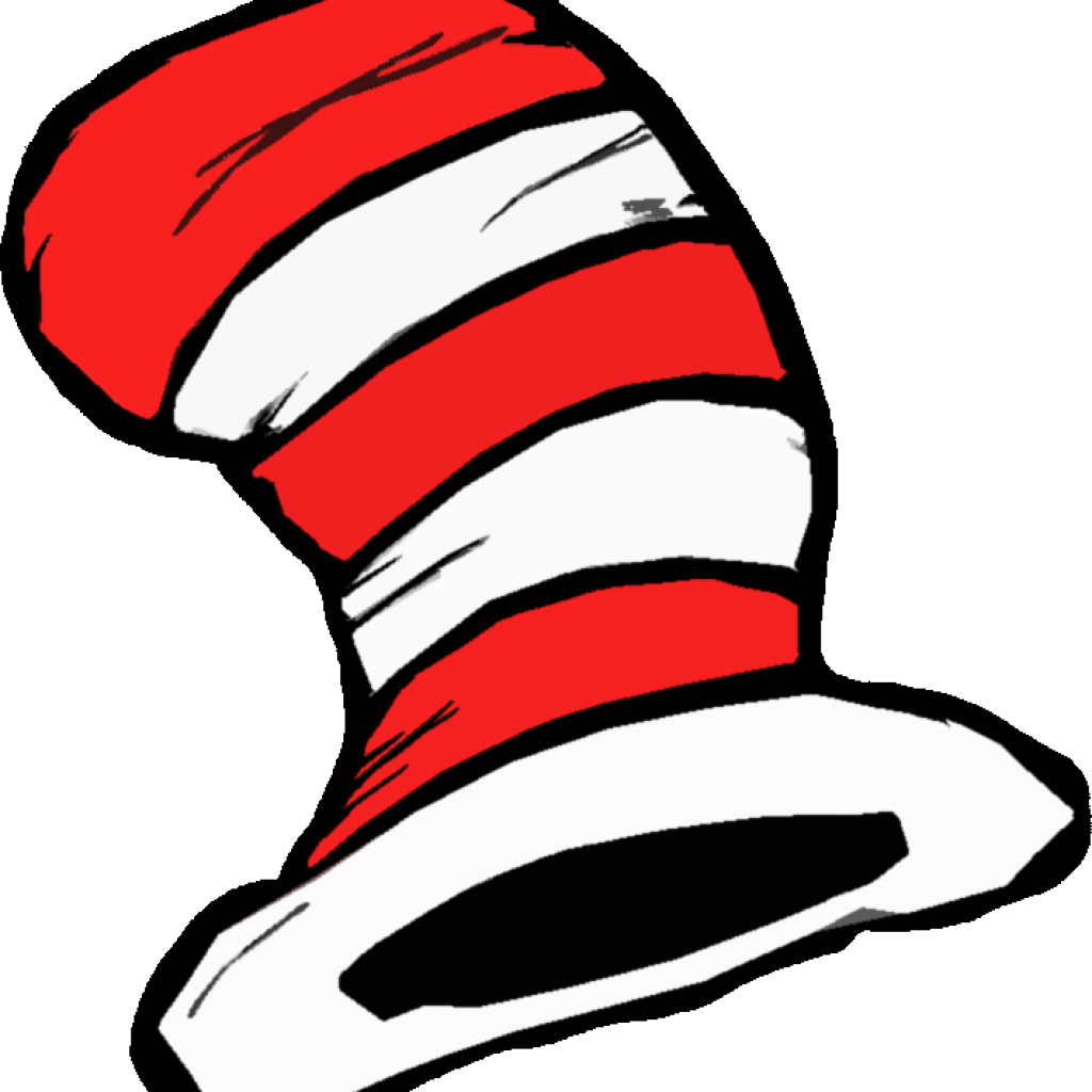 Dr Seuss Clip Art Free Images Dr Seuss Clip Art Fish - Cat In The Hat Black And White - Png Download (1024x1024), Png Download