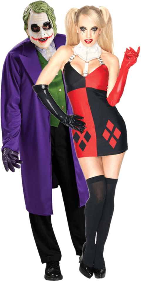 The Joker Harley Quinn Couple Costumes Jokers Masquerade - Mens Joker...