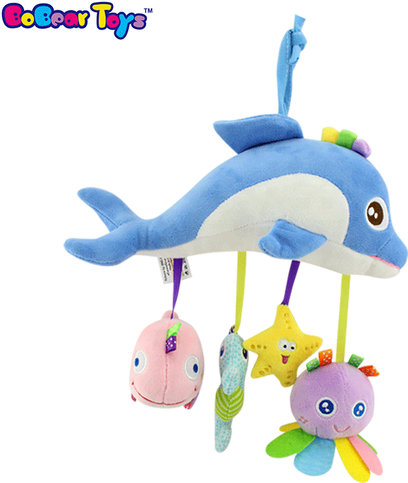 Bobeartoys Dolphin Stuffed Animal Whale Hippocampus - Poussette Bebe Jouet A Accrocher Clipart (750x750), Png Download