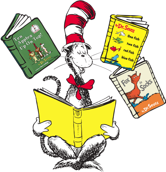 Dr Seuss Reading Clipart - Png Download (555x571), Png Download