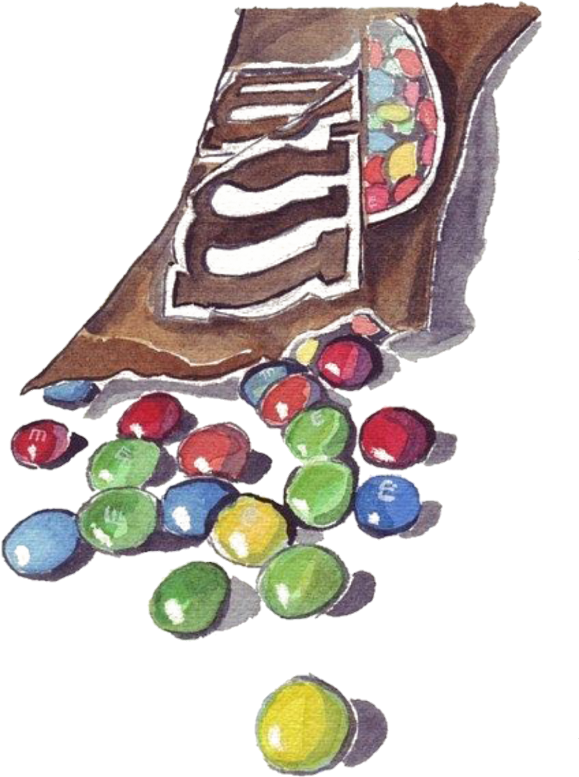 Scbeans Beans Chocolate Bean Candy Watercolor Handpaint - Candy And Wrapper Drawing Clipart (835x1121), Png Download