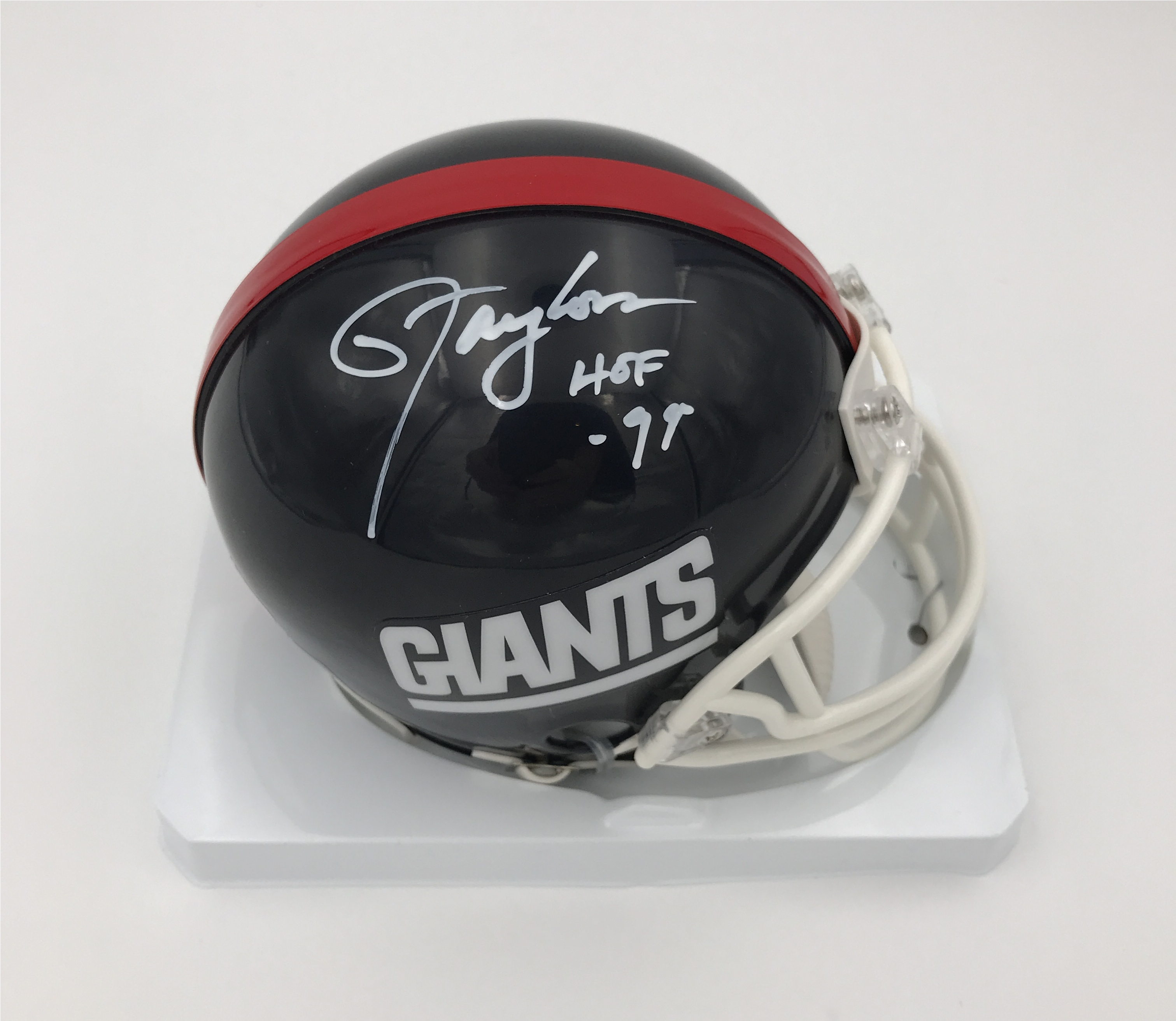 Lawrence Taylor Signed "hof '99" Giants Mini - Football Helmet Clipart (3024x4032), Png Download