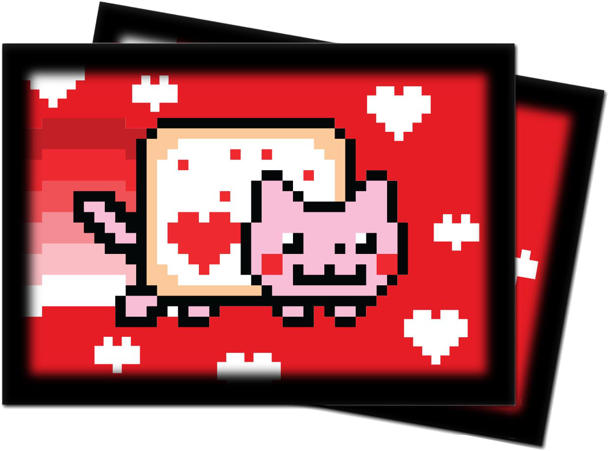 Ultra Pro Yu Gi Oh Sleeves Nyan Cat Valentnyan - Nyan Cat Clipart (1271x940), Png Download