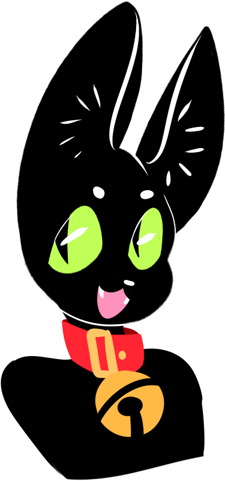 Kuro Nyan - Cartoon Clipart (487x950), Png Download