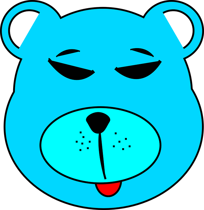 Bear Blue Animal Polar Bear Cartoon Teddy Kid - Vector Graphics Clipart (698x720), Png Download