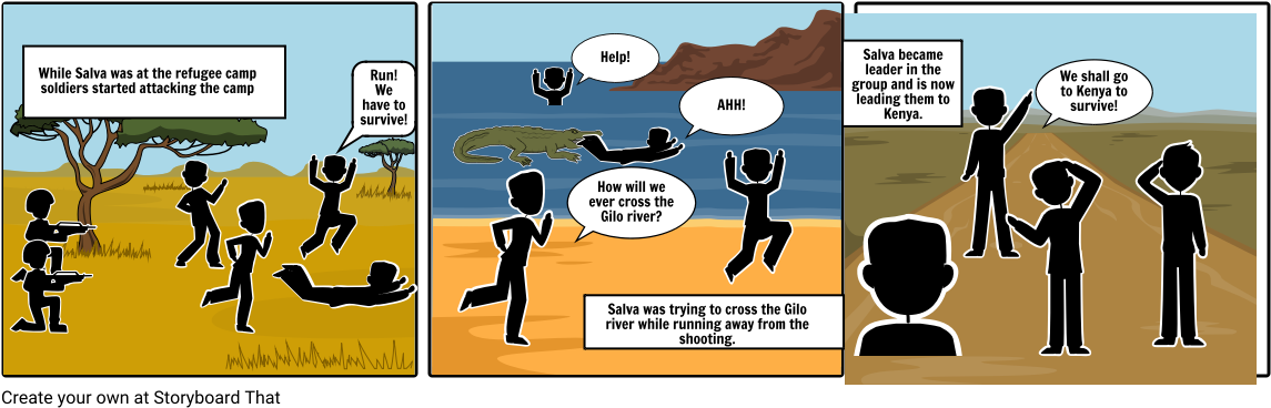 A Long Walk To Water - Cartoon Clipart (1164x385), Png Download