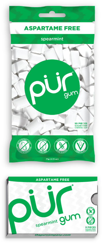 Spearmint - Pur Gum Clipart (400x869), Png Download
