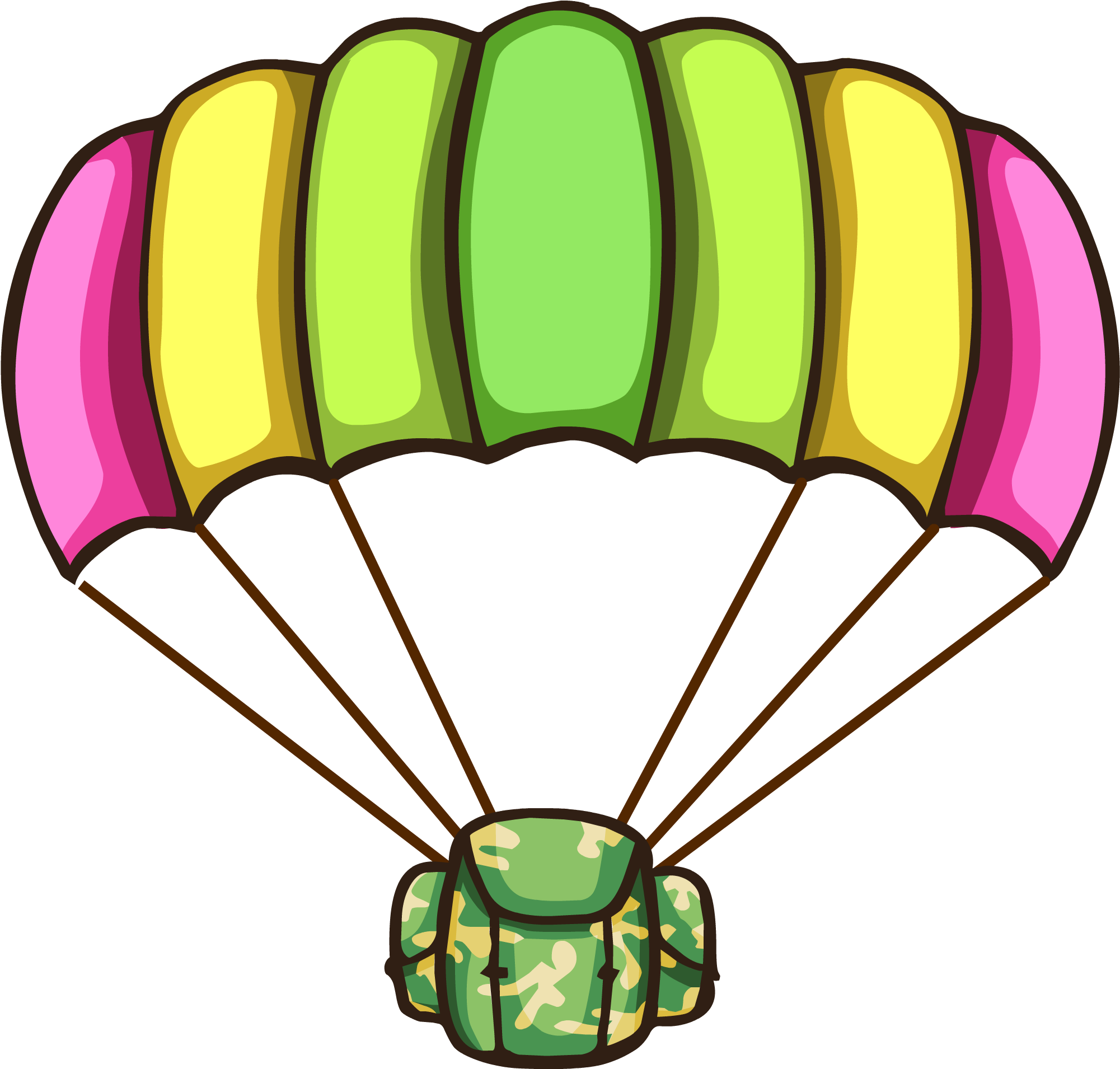 Parachute Clipart Green - Hot Air Balloon - Png Download (2000x1947), Png Download