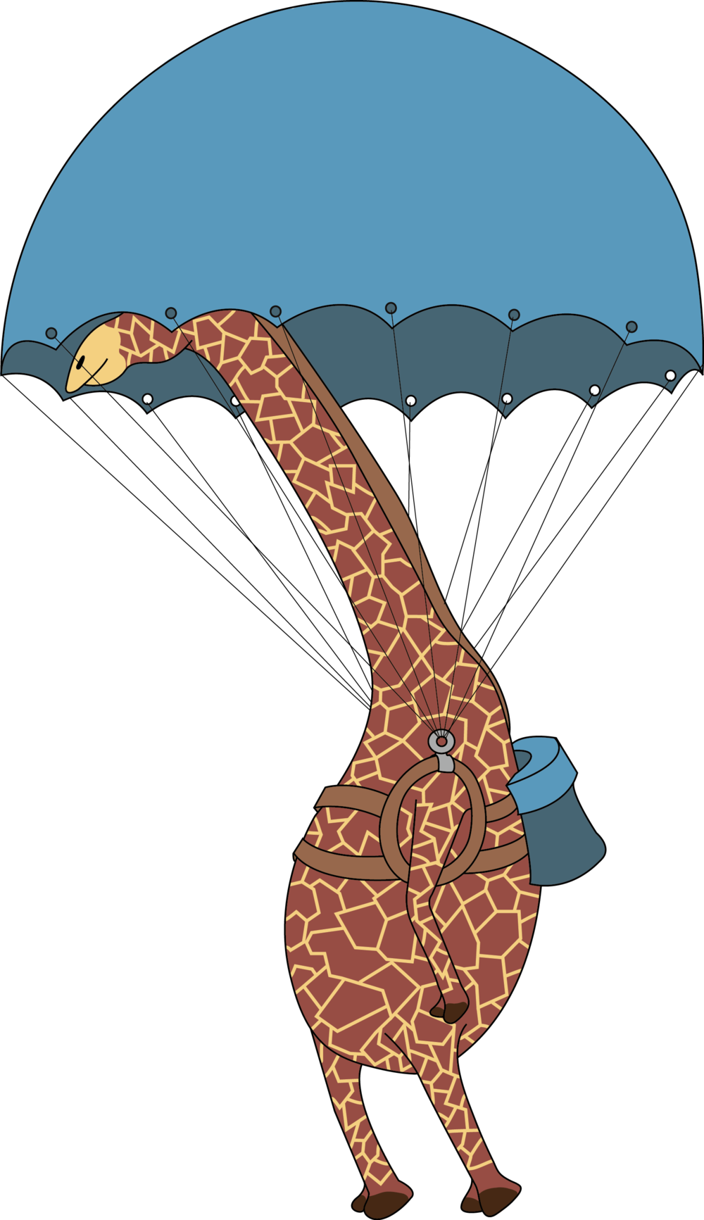 Parachutegriraffe Clipart (1000x1733), Png Download