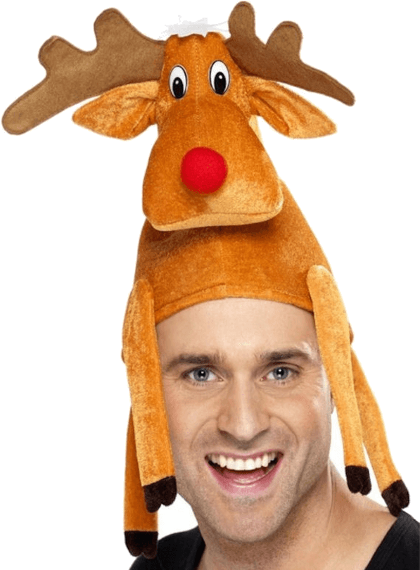Adult Reindeer Hat - Christmas Funny Hat Clipart (600x951), Png Download