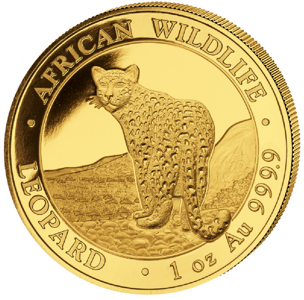 Somalia Leopard 1oz Gold 2018 Motif - 1 Oz Gold Somalia Leopard Clipart (600x600), Png Download
