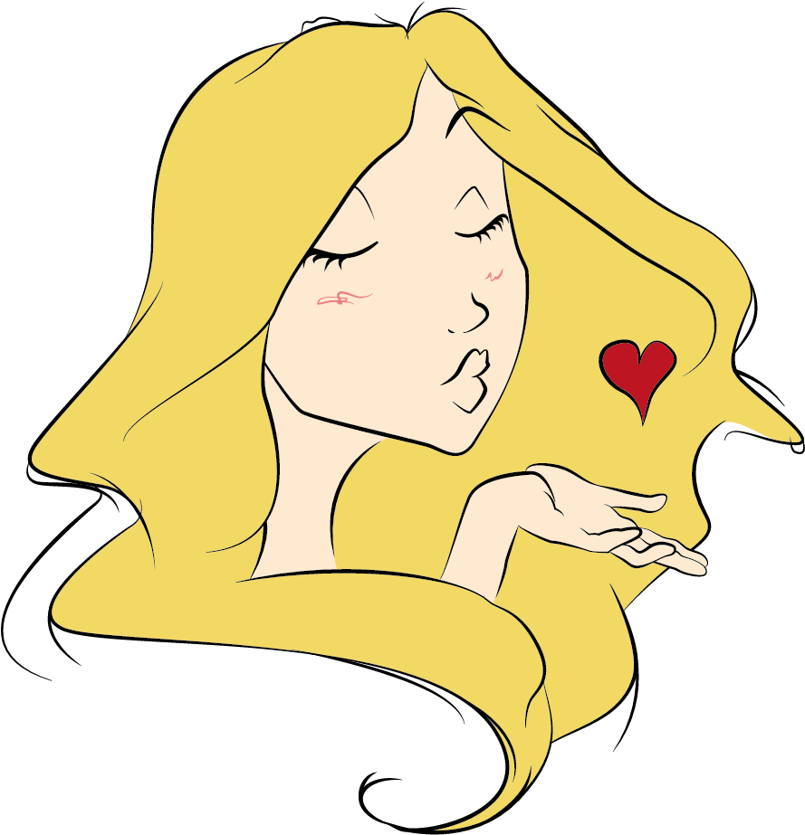 Kiss , Png Download - Cartoon Clipart (889x923), Png Download