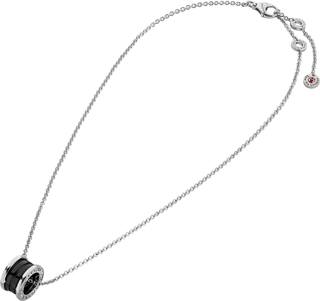 Save The Children Necklace With Sterling Silver And - Bvlgari Charity Necklace Clipart (1800x1405), Png Download