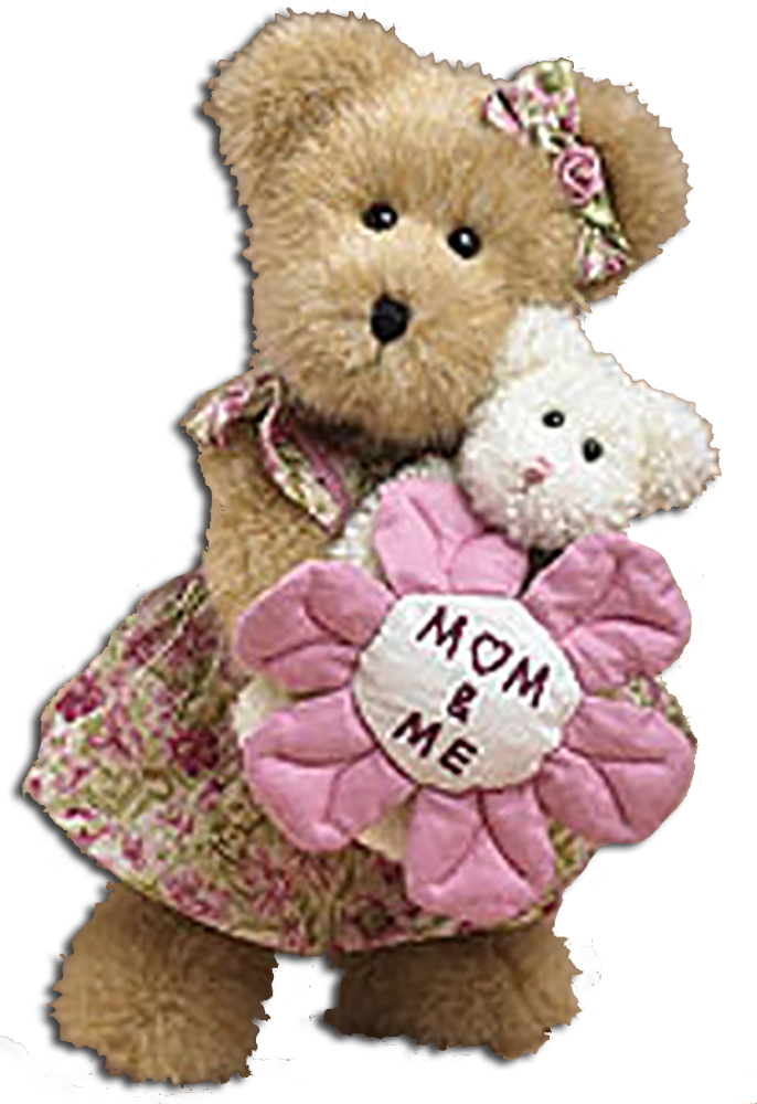Boyds Momma Bearlove Teddy Bear With Baby And Flower - Teddy Bear With Mom Clipart (686x1000), Png Download