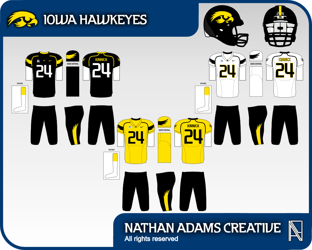 Iowaunivhawkeyes - New Nfl Uniforms 2010 Clipart (1019x817), Png Download